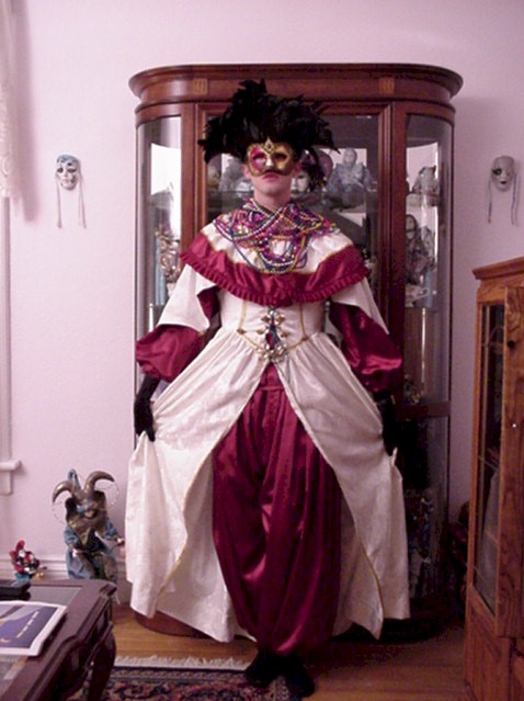 THis is my 2000 Halloween costume it's a harliquin or Marti Gra Clown